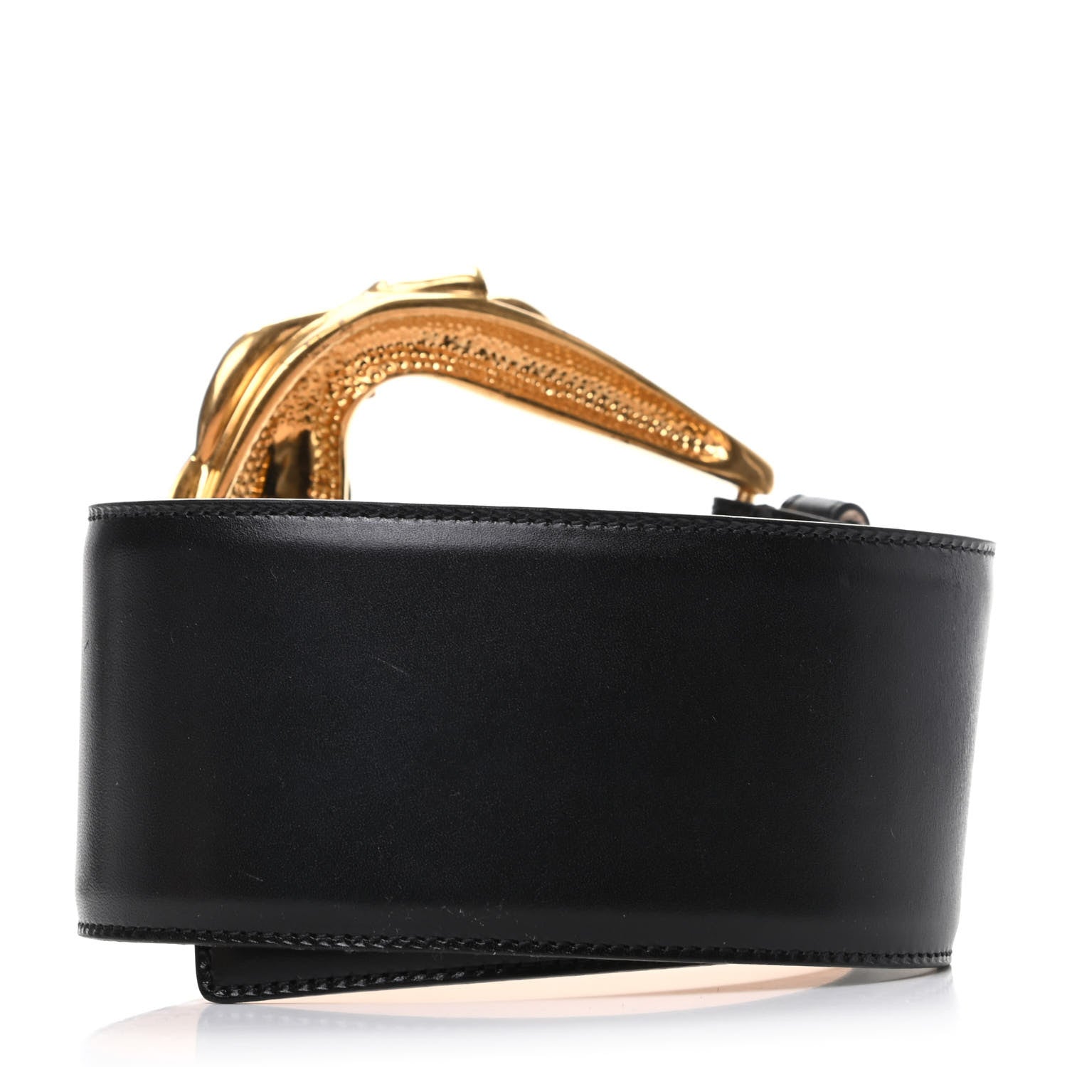 Versace Calfskin Tribute Wide Belt 55 22 Black 2 of 6