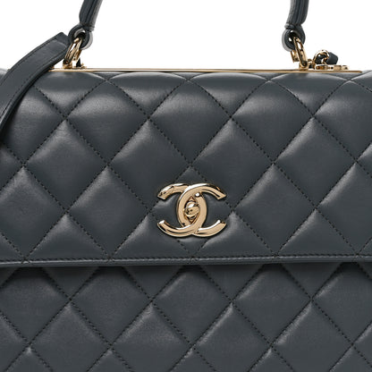 Chanel Lambskin Quilted Medium Trendy CC Flap Dual Handle Bag Dark Grey 8 of 10