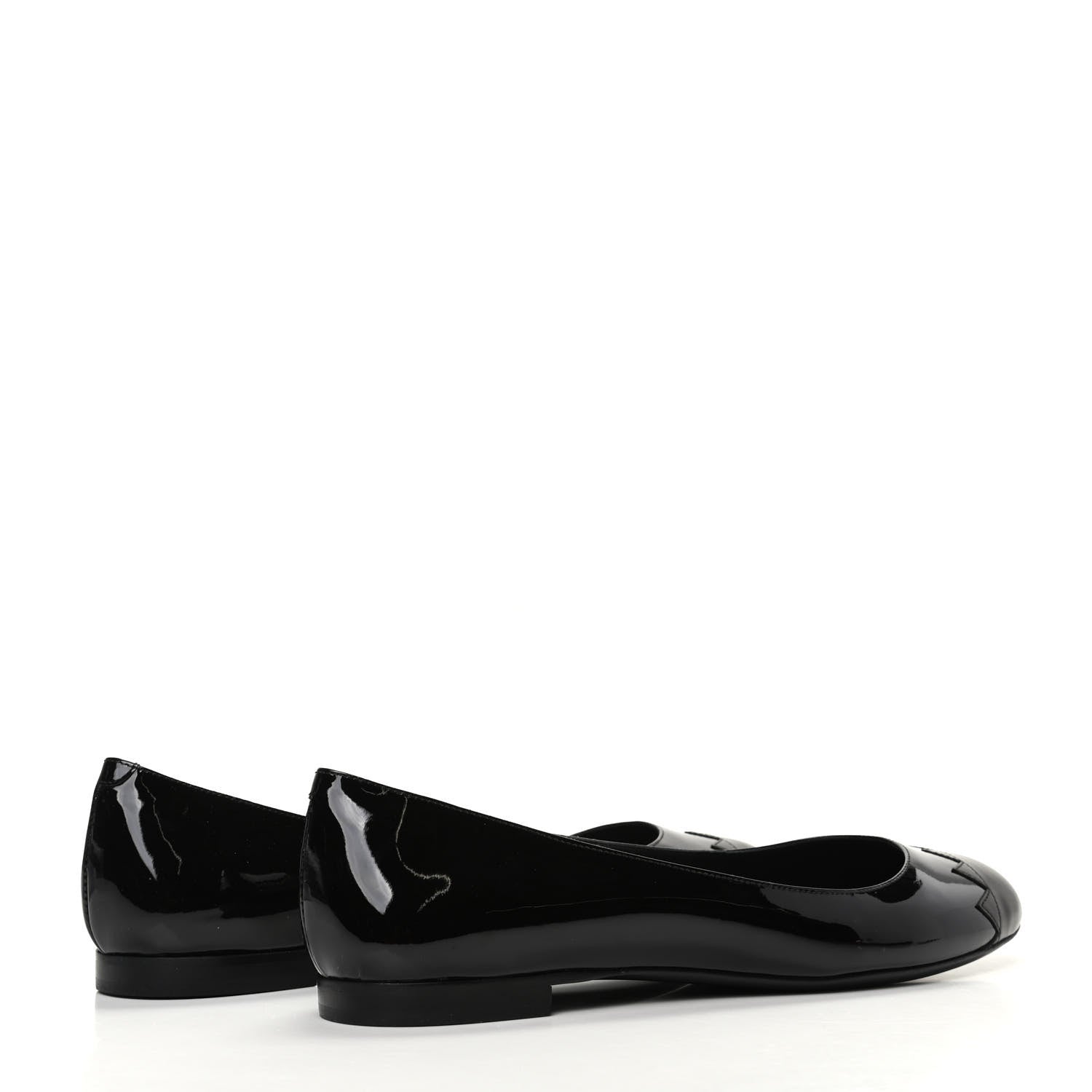 Fendi Patent Ballerina Flats 41.5 Black 4 of 8