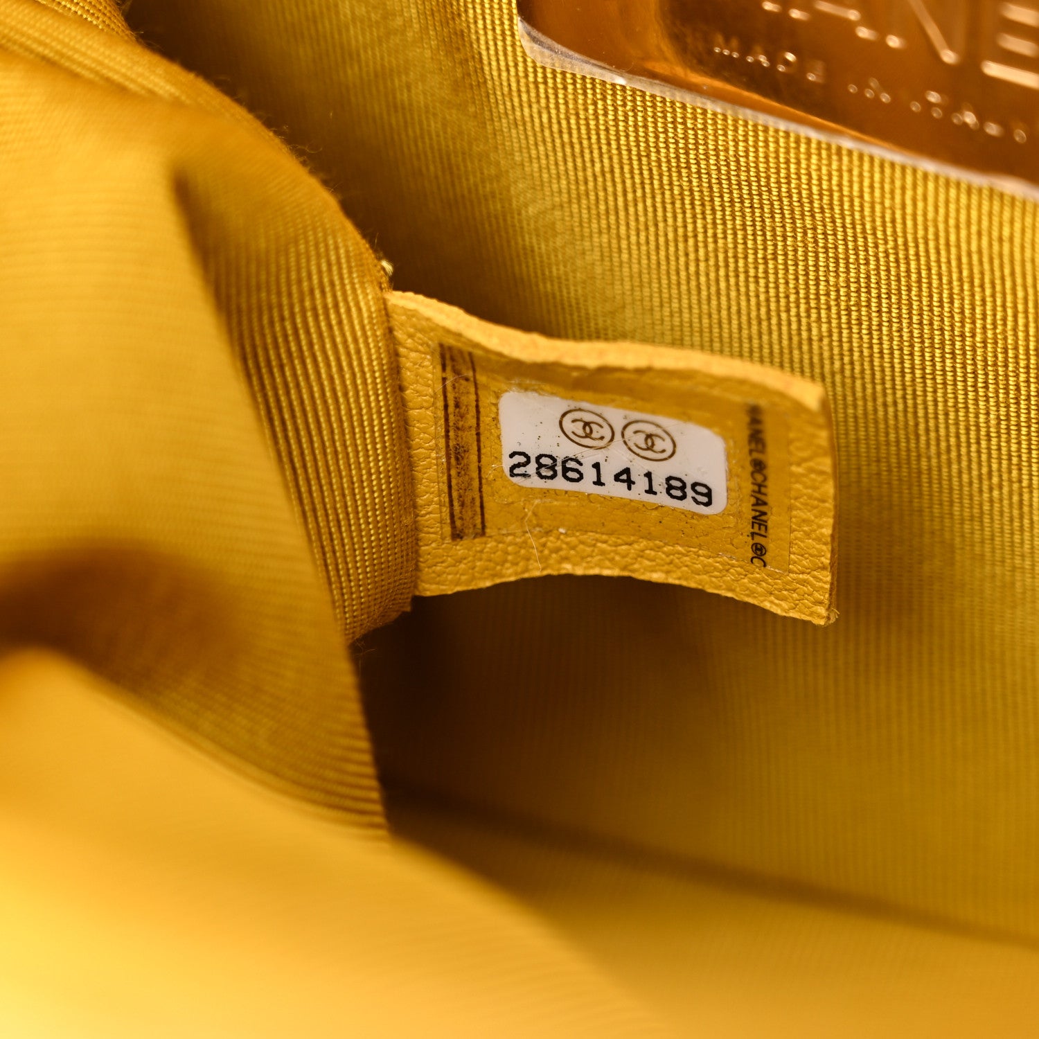 Chanel Lambskin Quilted Small Chain Infinity Top Handle Flap Yellow 7 of 10