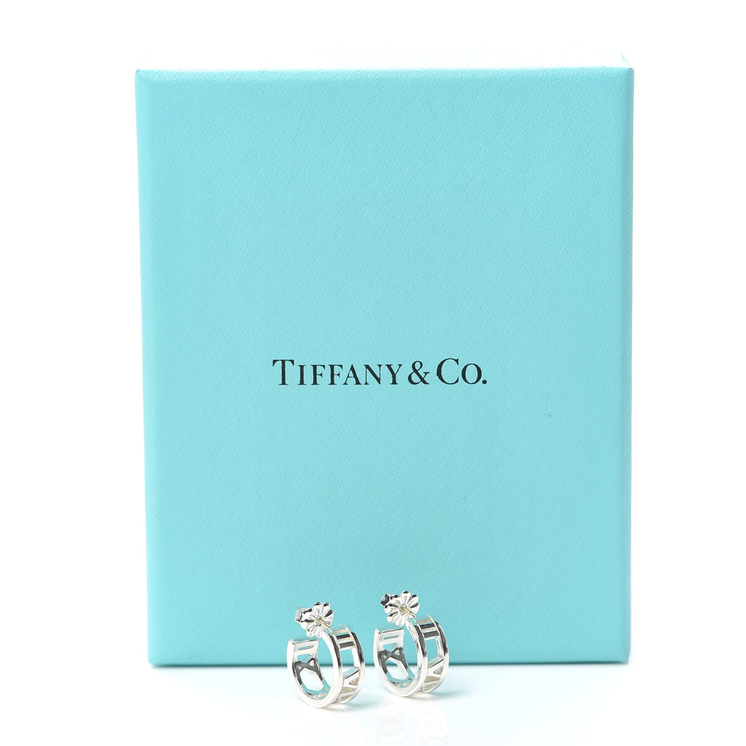 Tiffany Sterling Silver Small Atlas Open Hoop Earrings 7 of 7