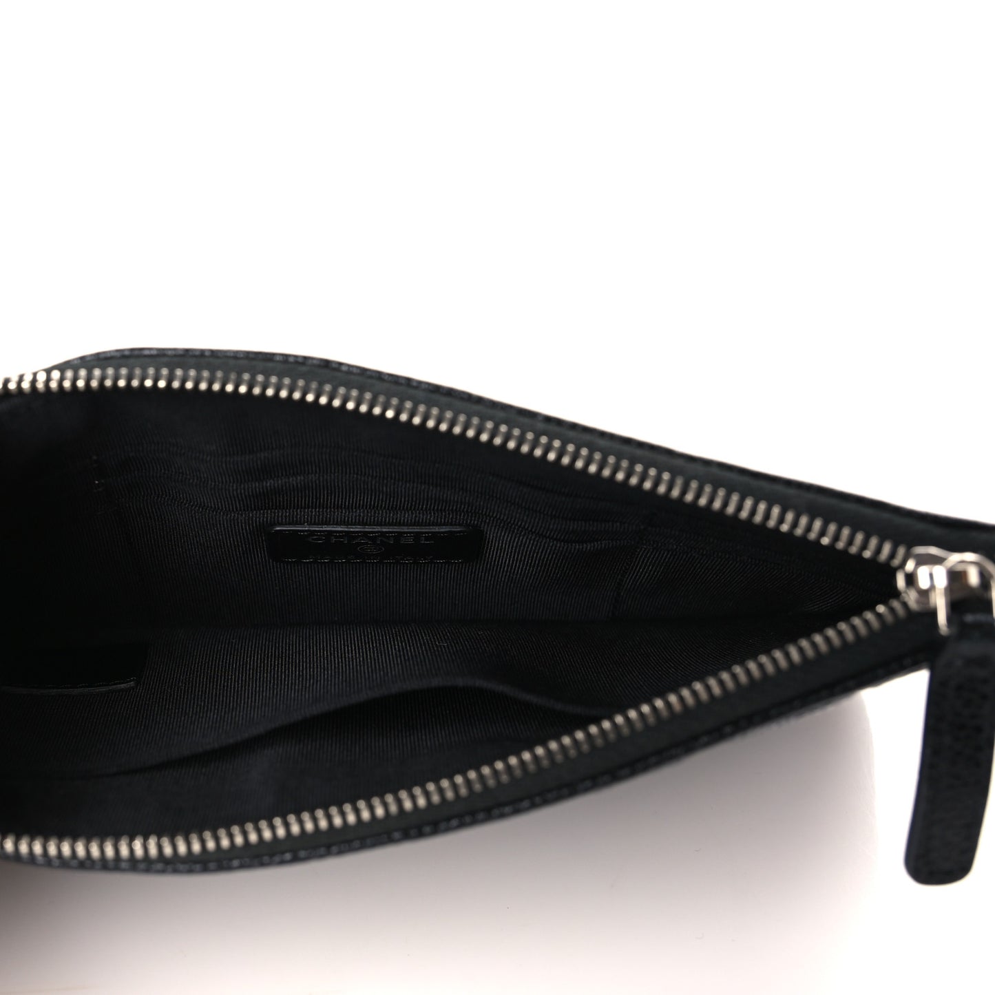 Caviar Camellia Embossed Cosmetic Pouch Black