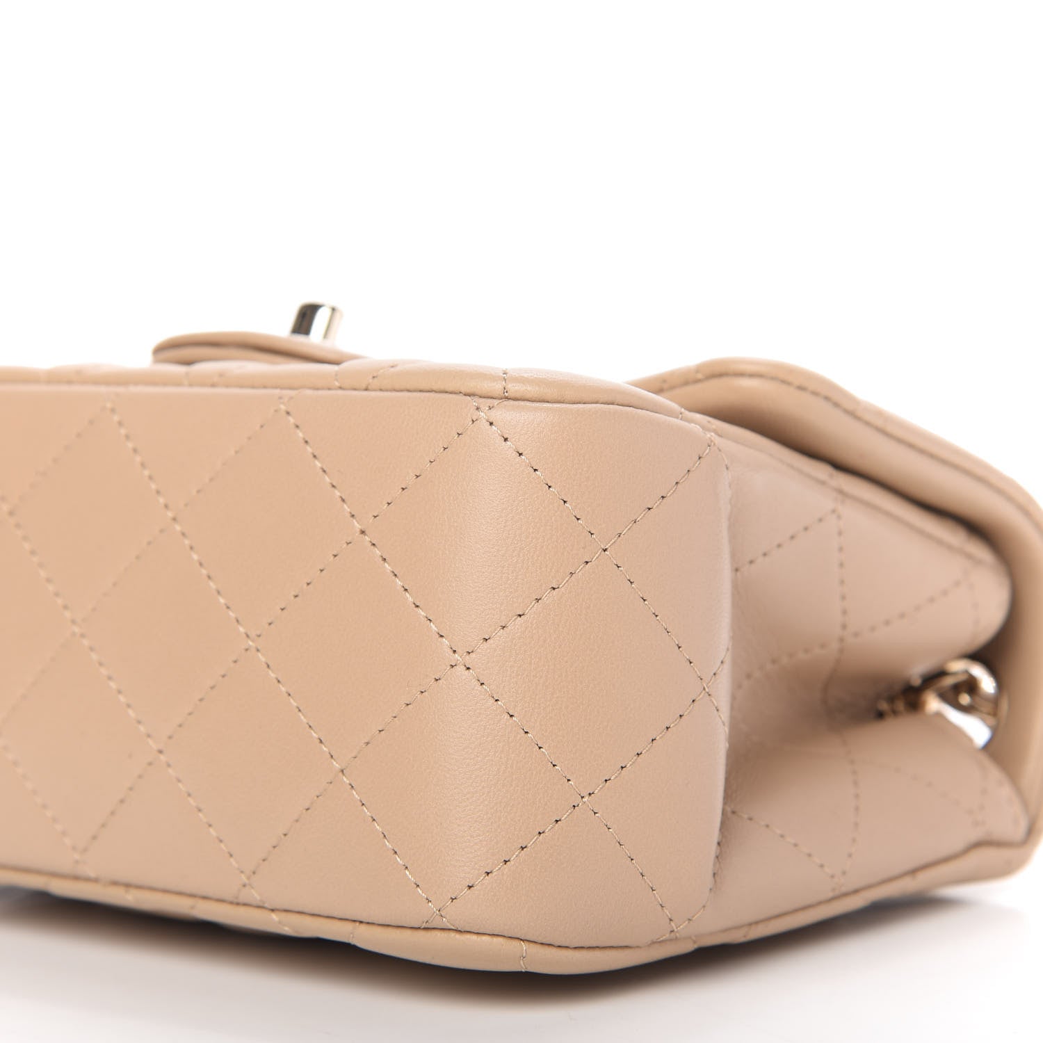 Chanel Lambskin Quilted Mini Square Flap Dark Beige 7 of 11