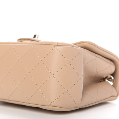 Chanel Lambskin Quilted Mini Square Flap Dark Beige 7 of 11