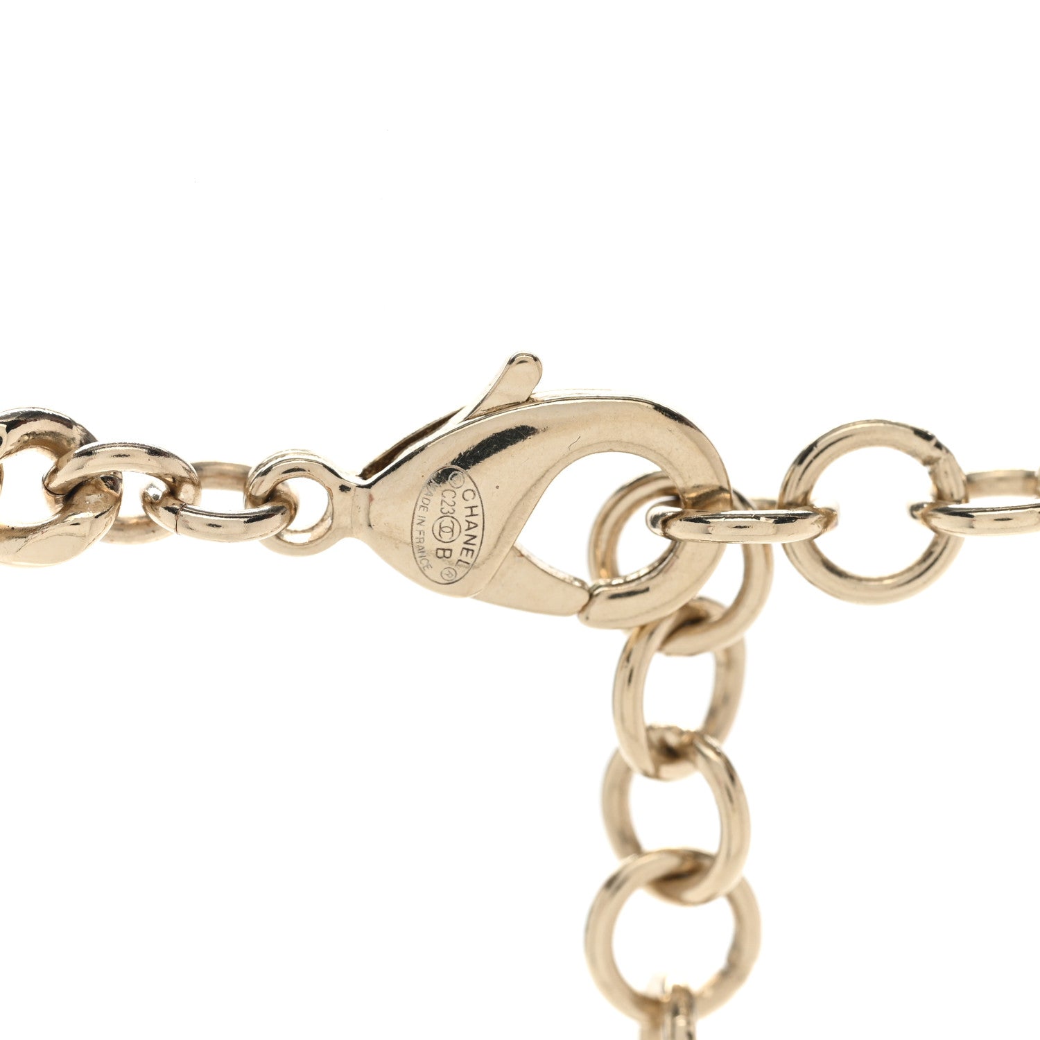 Chanel Crystal Crystal CC Coco Heart Necklace Gold 5 of 6