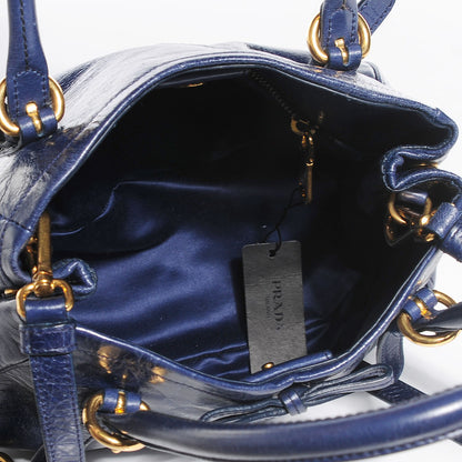 Miu Miu Vitello Shine Bow Tote Bleuette 6 of 10