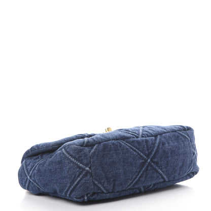 Chanel Denim Quilted Medium 19 Flap Blue 3 of 10