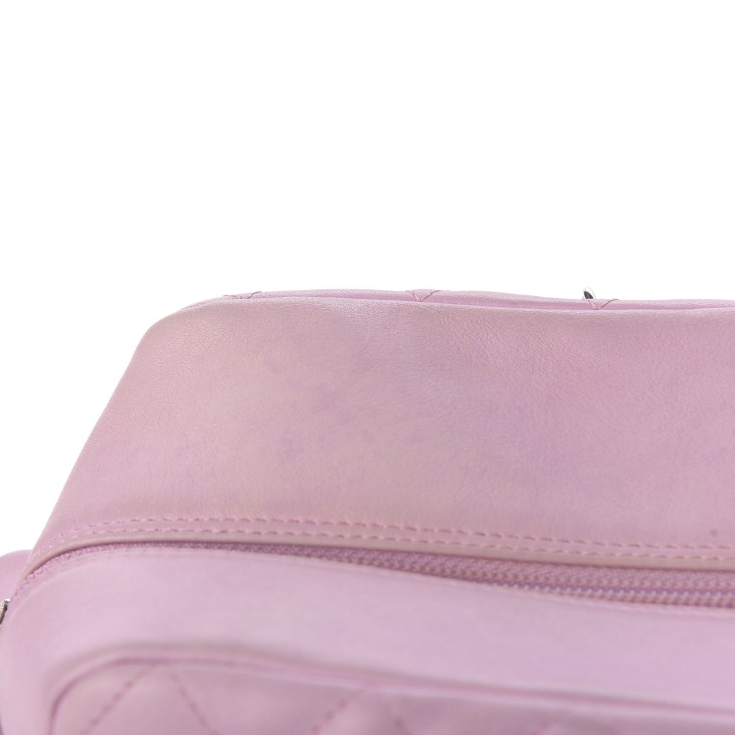 Calfskin Quilted Large Cambon Multipocket Reporter Pink Black
