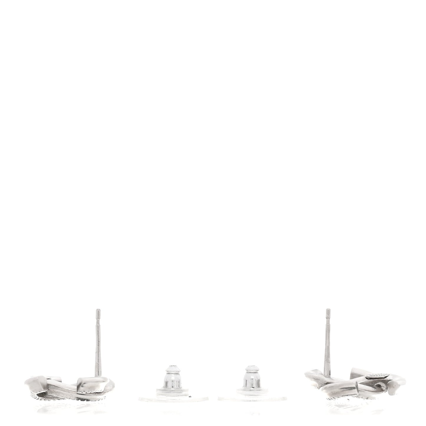 Metal CC Rope Earrings Silver