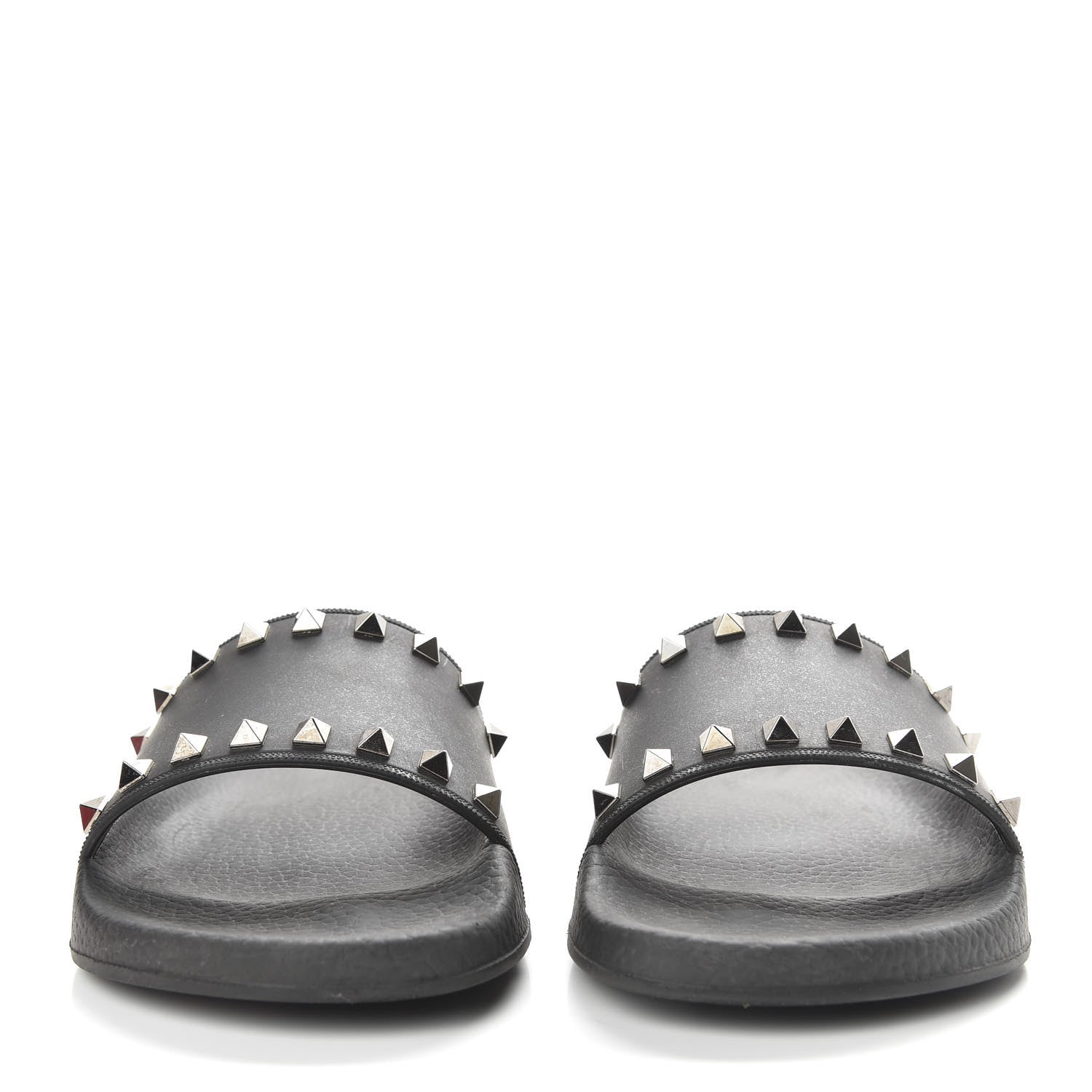 Valentino Garavani Rubber Rockstud Slide Sandals 40 Black 2 of 9