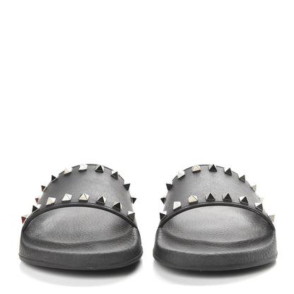Valentino Garavani Rubber Rockstud Slide Sandals 40 Black 2 of 9
