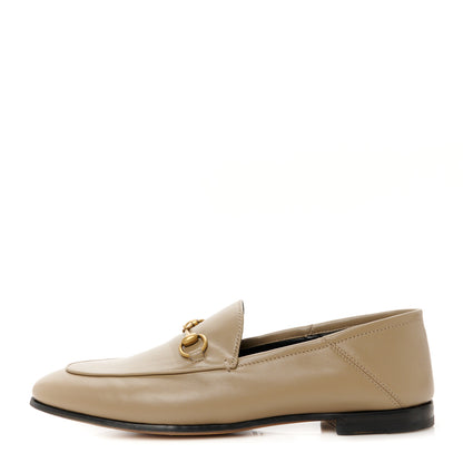 Gucci Lambskin Womens Brixton Horsebit Loafers 38.5 Mud 1 of 20