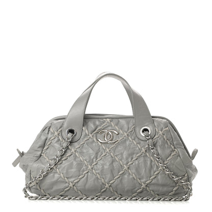 Chanel Calfskin Ultra Stitch Bowler Grey 1 of 14