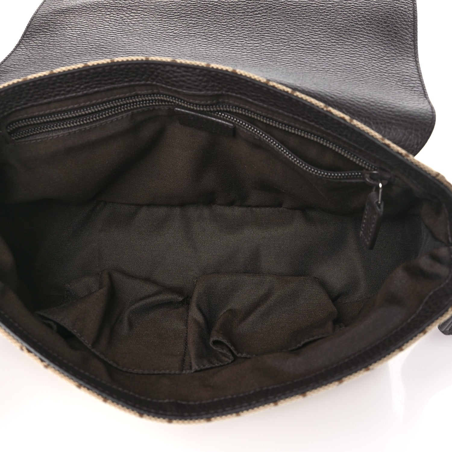 Gucci Monogram Flap Messenger Bag Beige Dark Brown 5 of 9