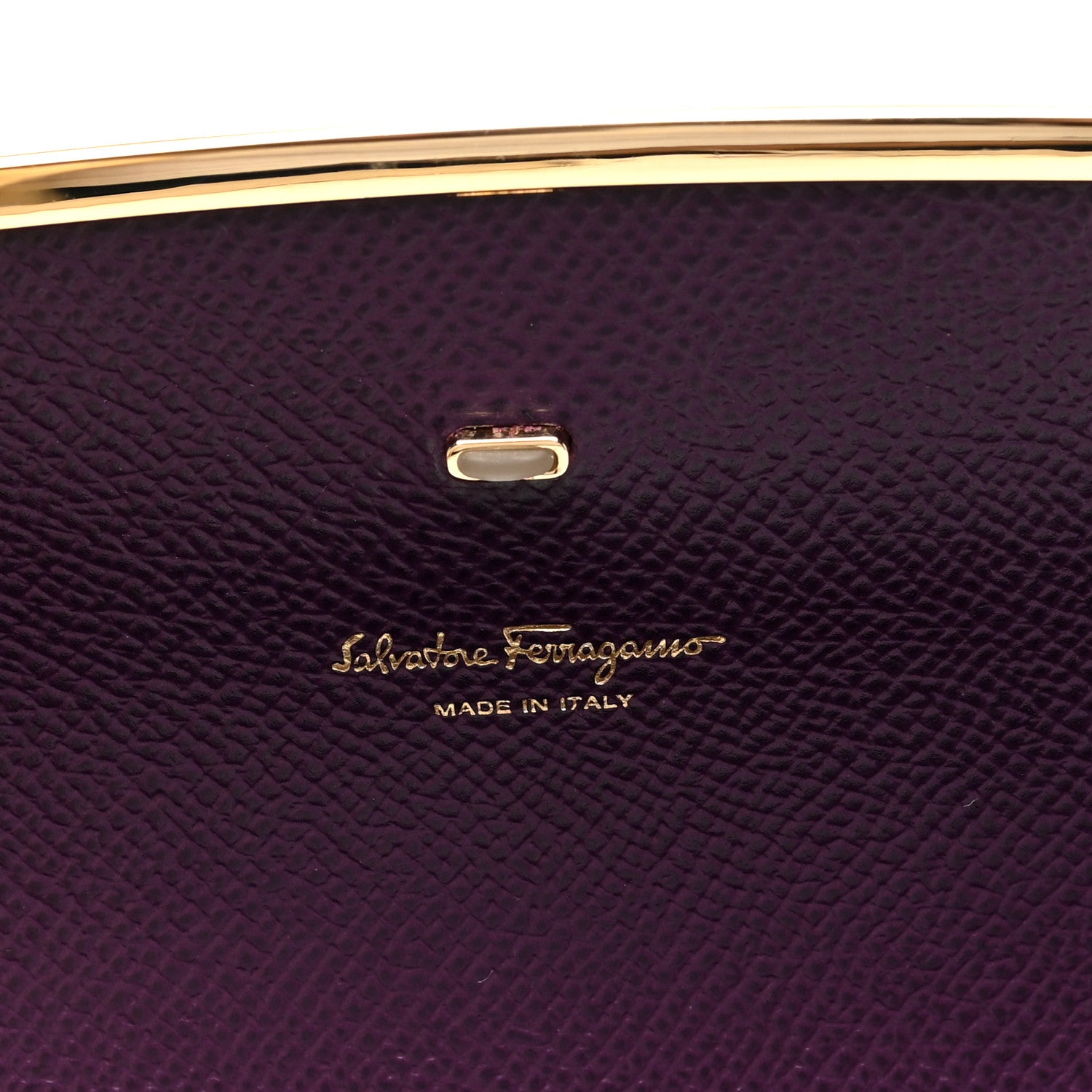 Salvatore Ferragamo Hammered Calfskin Gancini Icona Mini Bag Blackberry 5 of 8