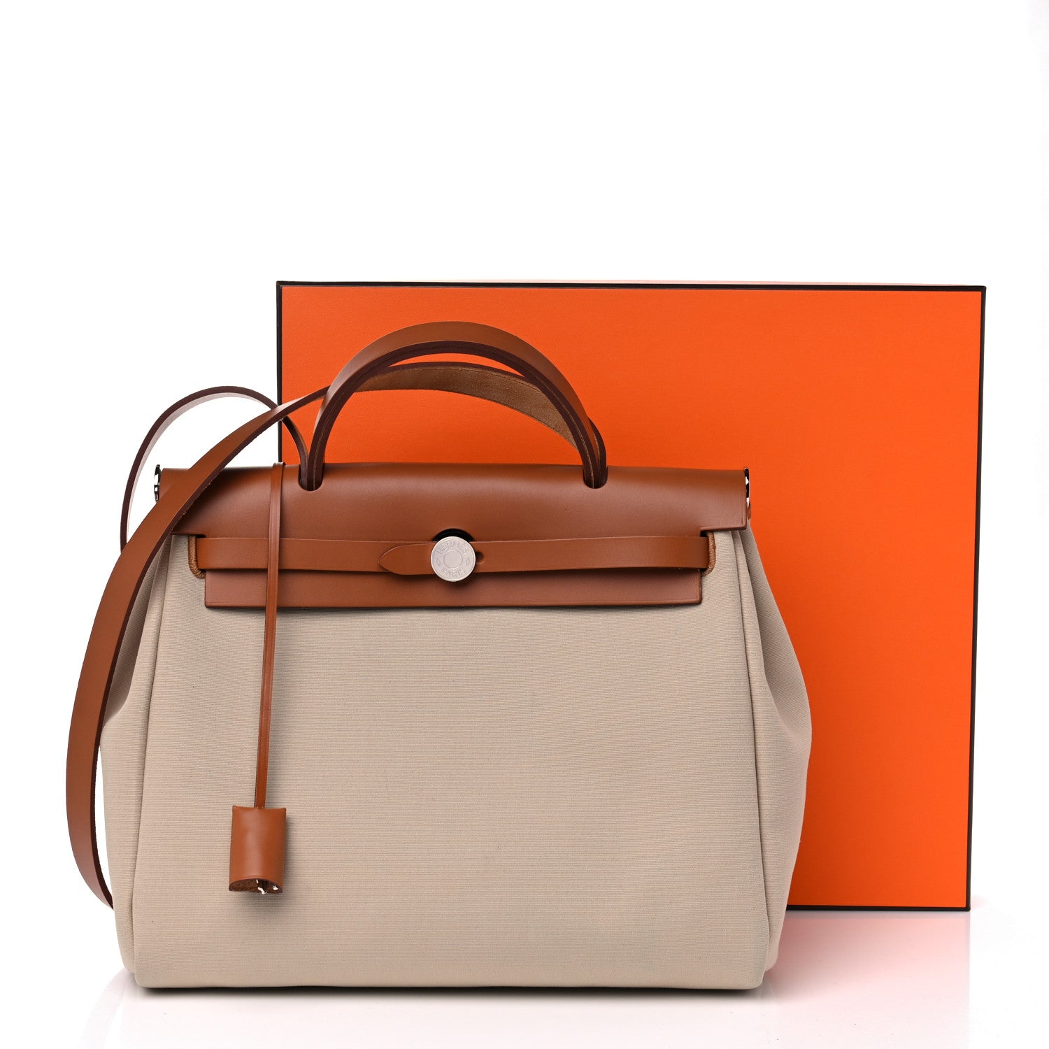 Hermes Vache Hunter Toile Herbag Zip 31 PM Trench Gold 16 of 16
