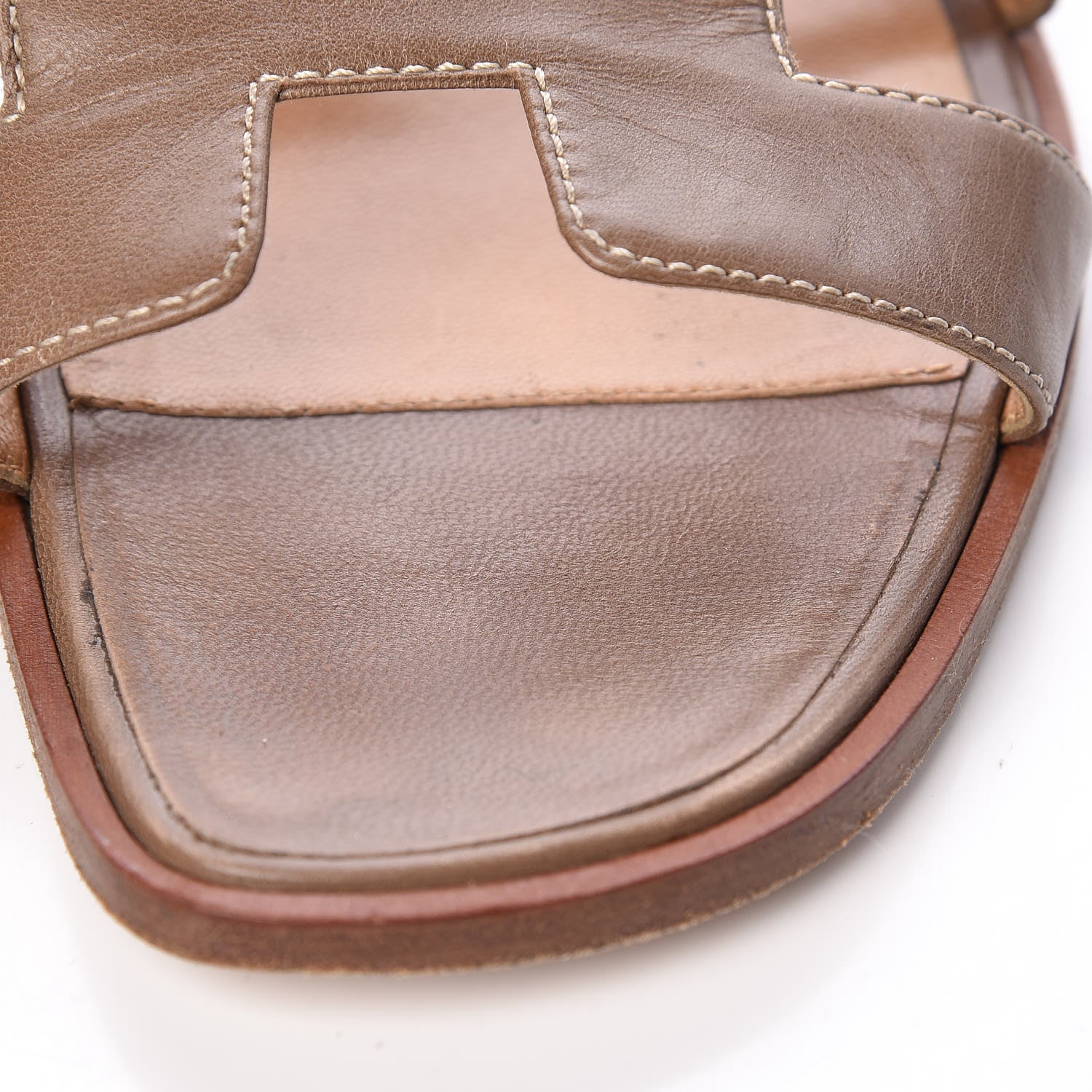 Hermes Box Calfskin Oran Sandals 38 Taupe 11 of 16