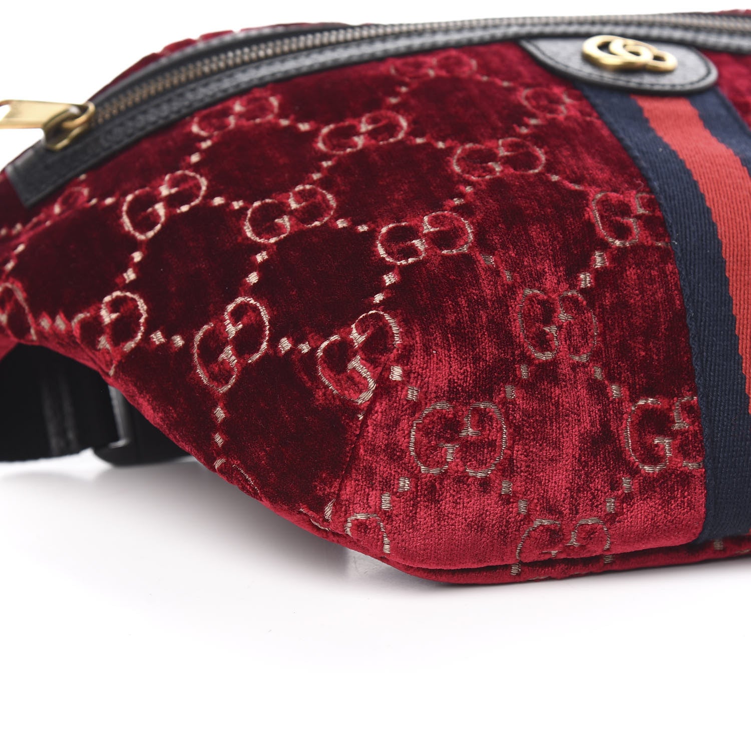 Gucci GG Monogram Velvet Belt Bag Red Cipria 8 of 10