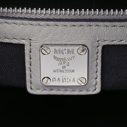 MCM Calfskin Ottomar Monogram Essential Boston Bag Grey 6 of 12