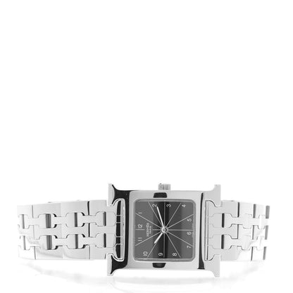 Hermes Stainless Steel 21mm Heure H Hour Quartz Watch Black 3 of 5