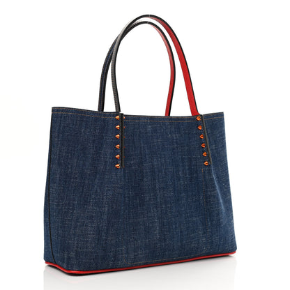Christian Louboutin Denim Spiked Small Cabarock Shopper Tote 3 of 9