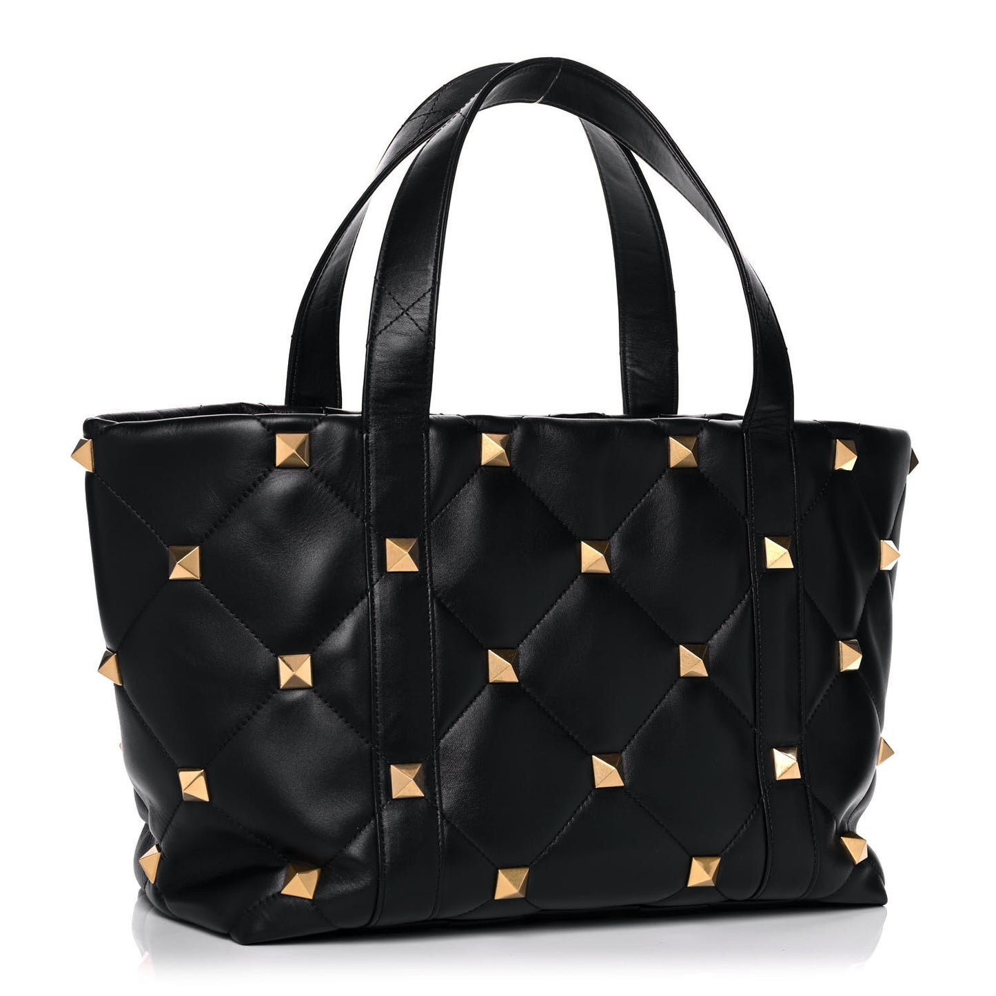 Nappa Medium Roman Stud Tote Black