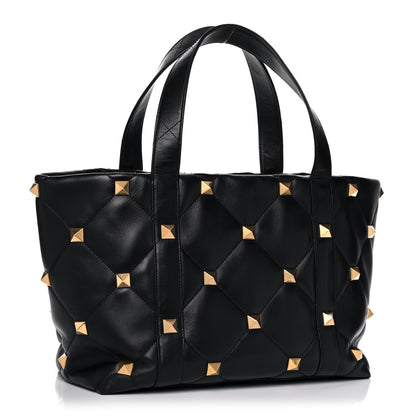 Valentino Garavani Nappa Medium Roman Stud Tote Black 3 of 12