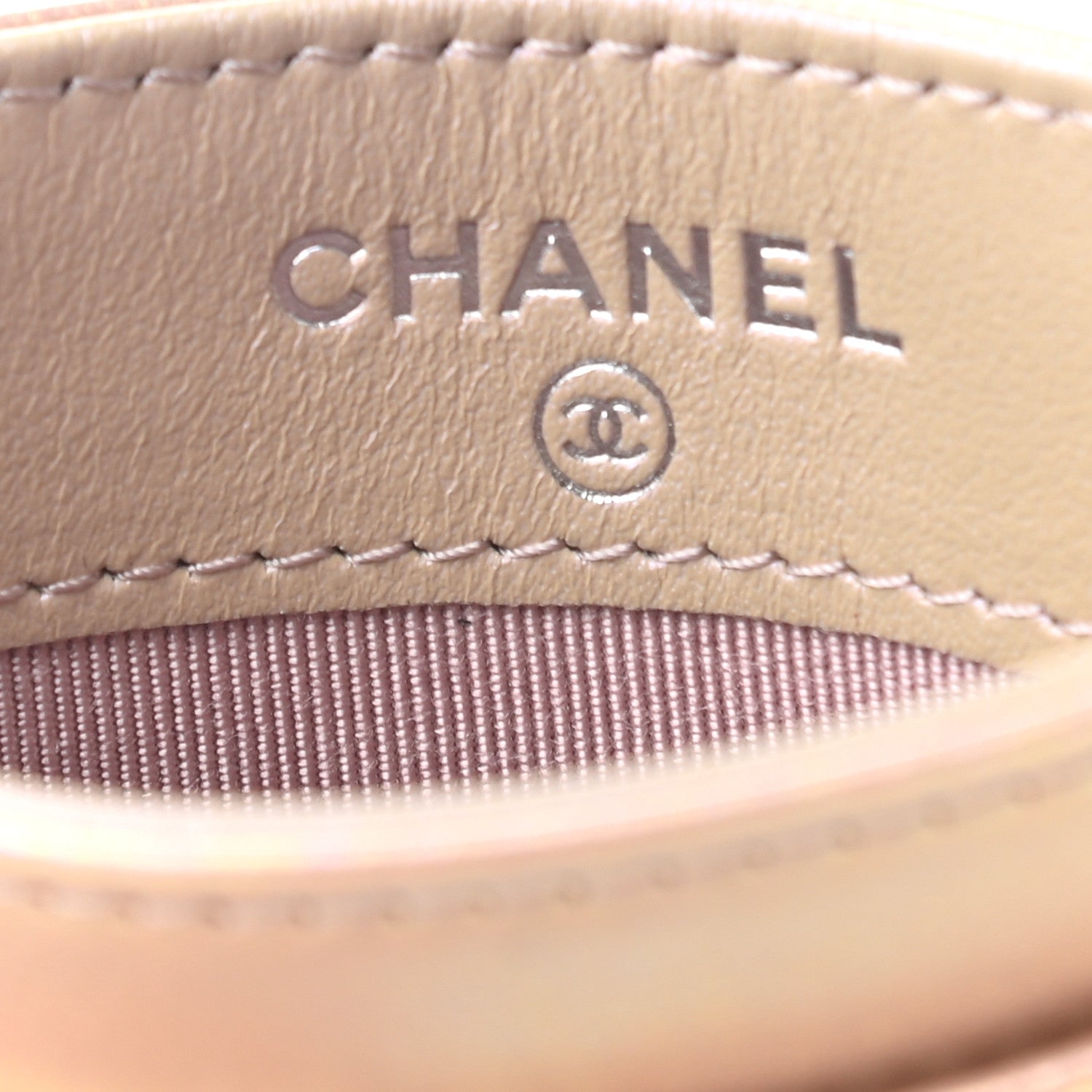 Chanel Iridescent Calfskin Quilted Card Holder Pink 6 of 8