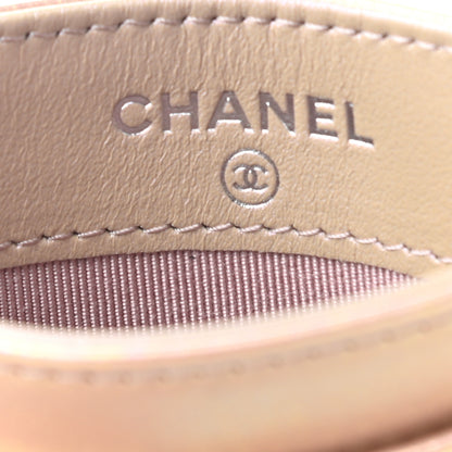 Chanel Iridescent Calfskin Quilted Card Holder Pink 6 of 8