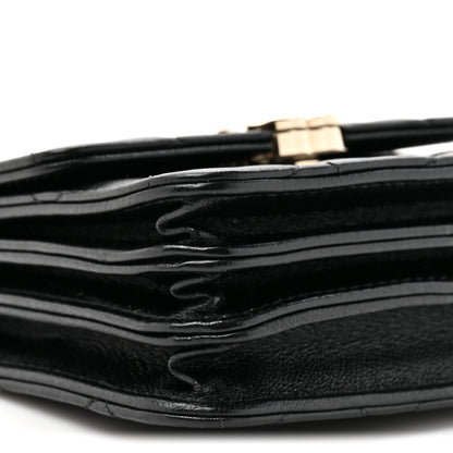 Chanel Lambskin Quilted Top Handle Flap Clutch With Chain Black 12 of 12