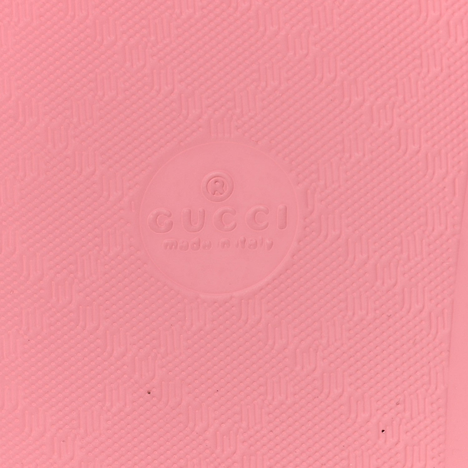 Gucci Rubber GG Monogram Perforated Womens Slide Sandals 36 Rose Box 6 of 11