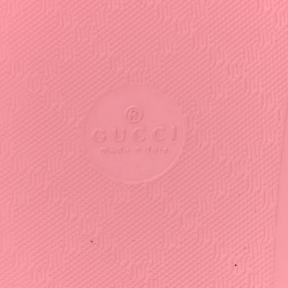 Gucci Rubber GG Monogram Perforated Womens Slide Sandals 36 Rose Box 6 of 11