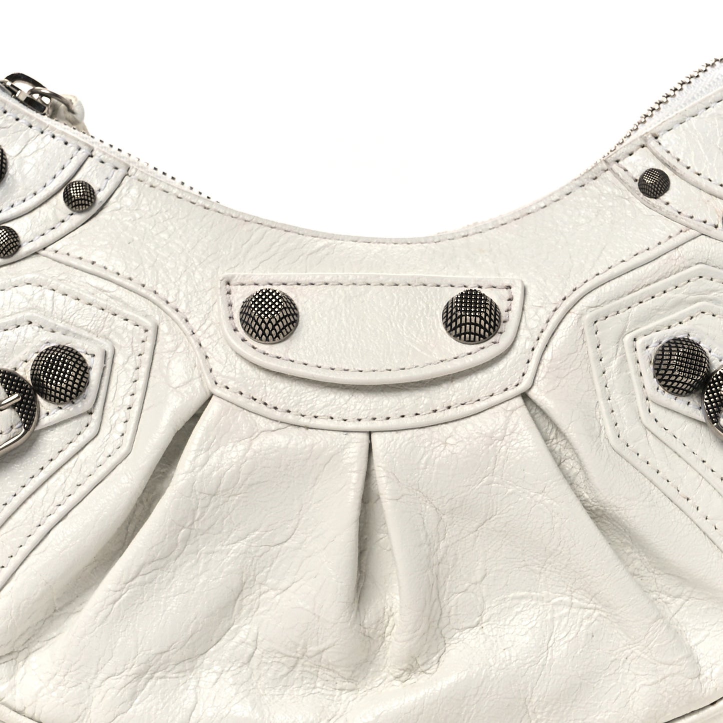 Agneau Arena Le Cagole Shoulder Bag XS Optic White