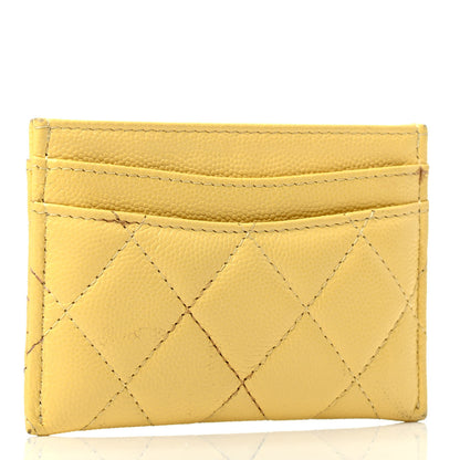 Chanel Caviar Quilted Card Holder Yellow 2 of 4