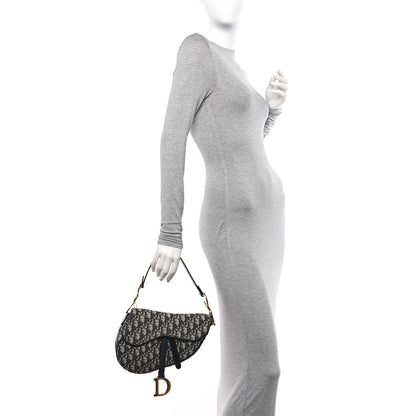 Christian Dior Oblique Saddle Bag Blue 2 of 12