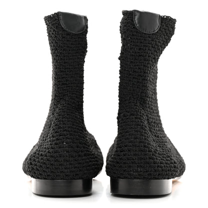 Chanel Crochet Patent Cap Toe Short Ankle Boots 35 Black 5 of 11