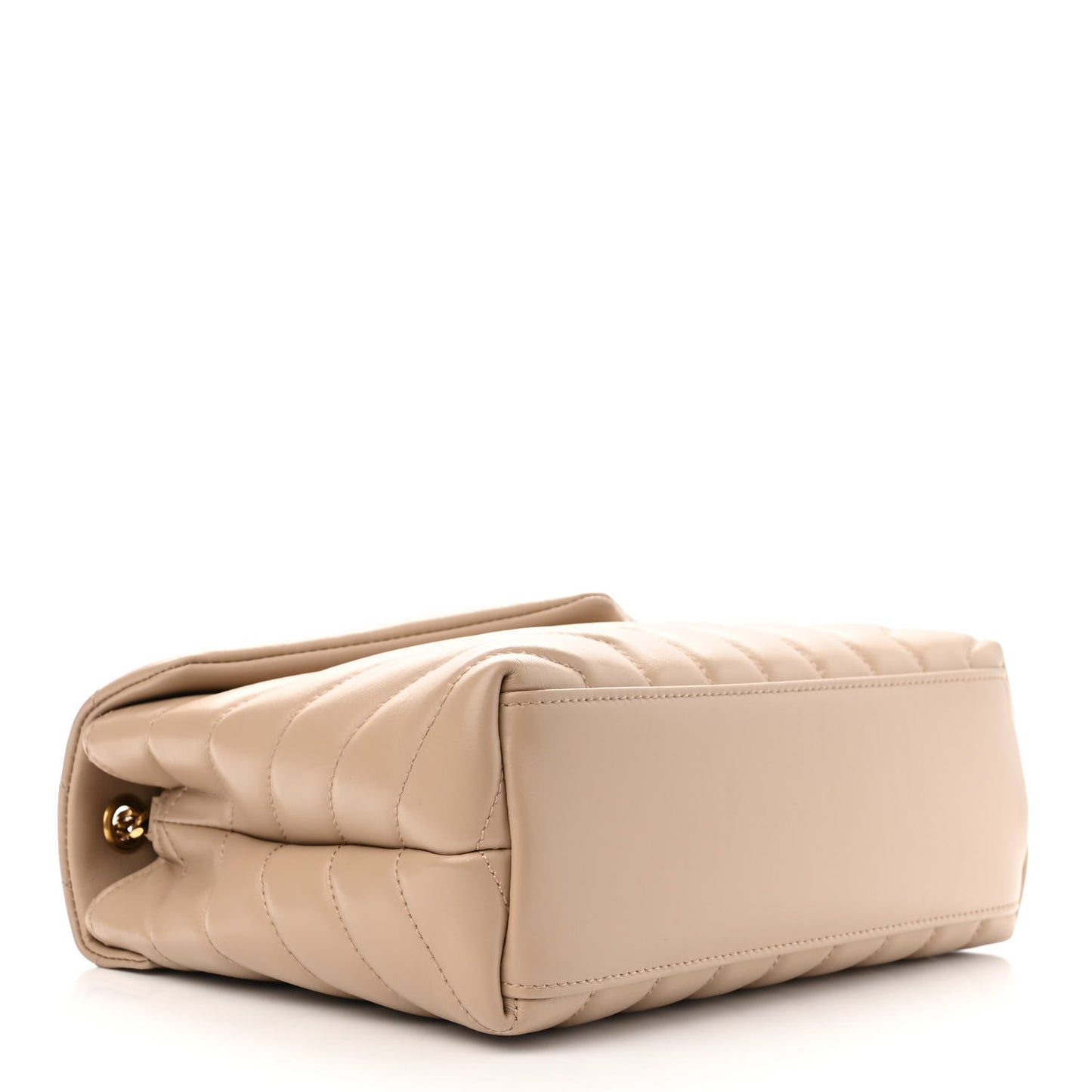 Calfskin Y Quilted Monogram Small Loulou Chain Satchel Dark Beige