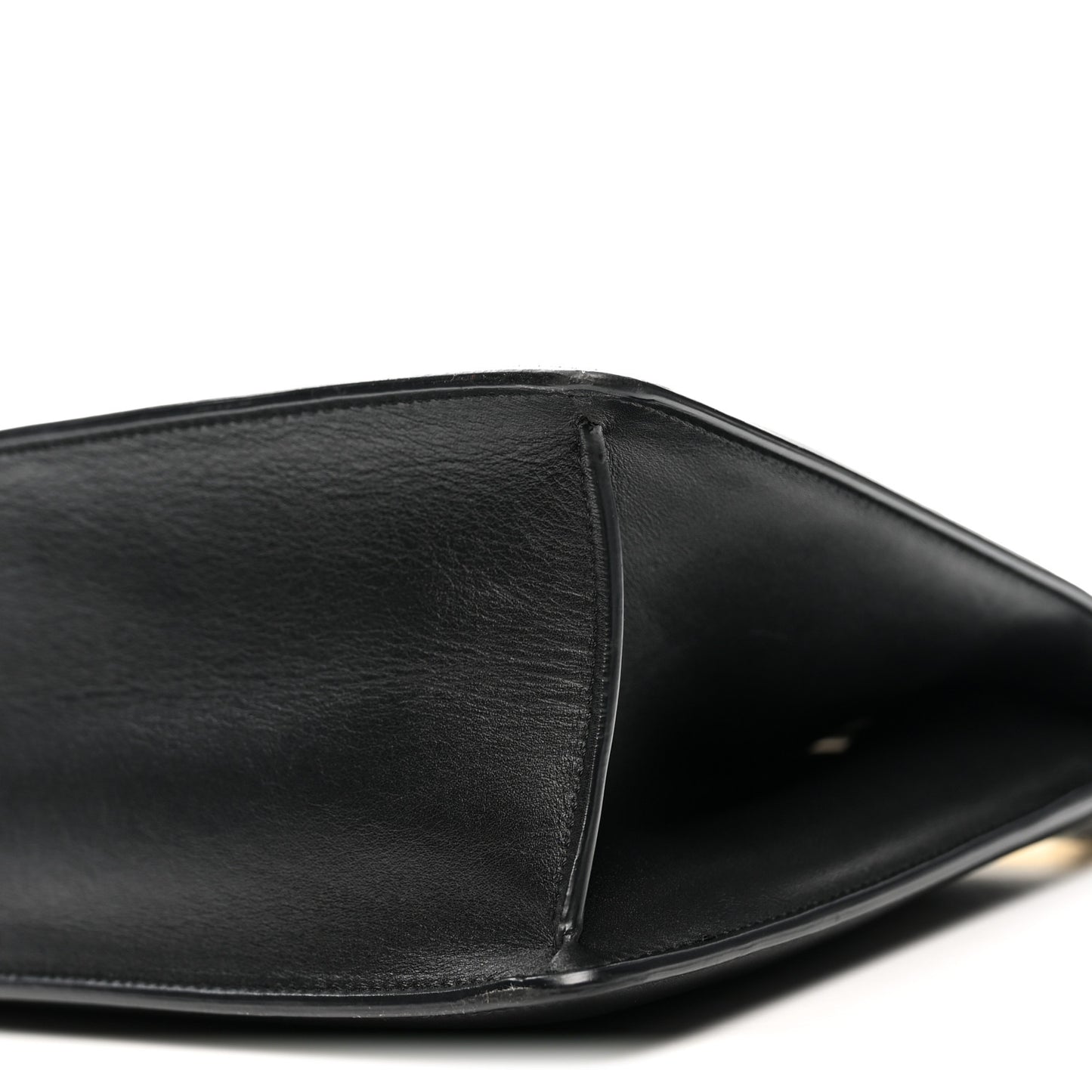 Smooth Calfskin Medium Clasp Shoulder Bag Black