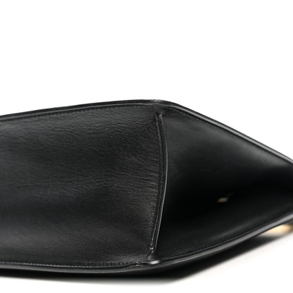 Celine Smooth Calfskin Medium Clasp Shoulder Bag Black 10 of 14