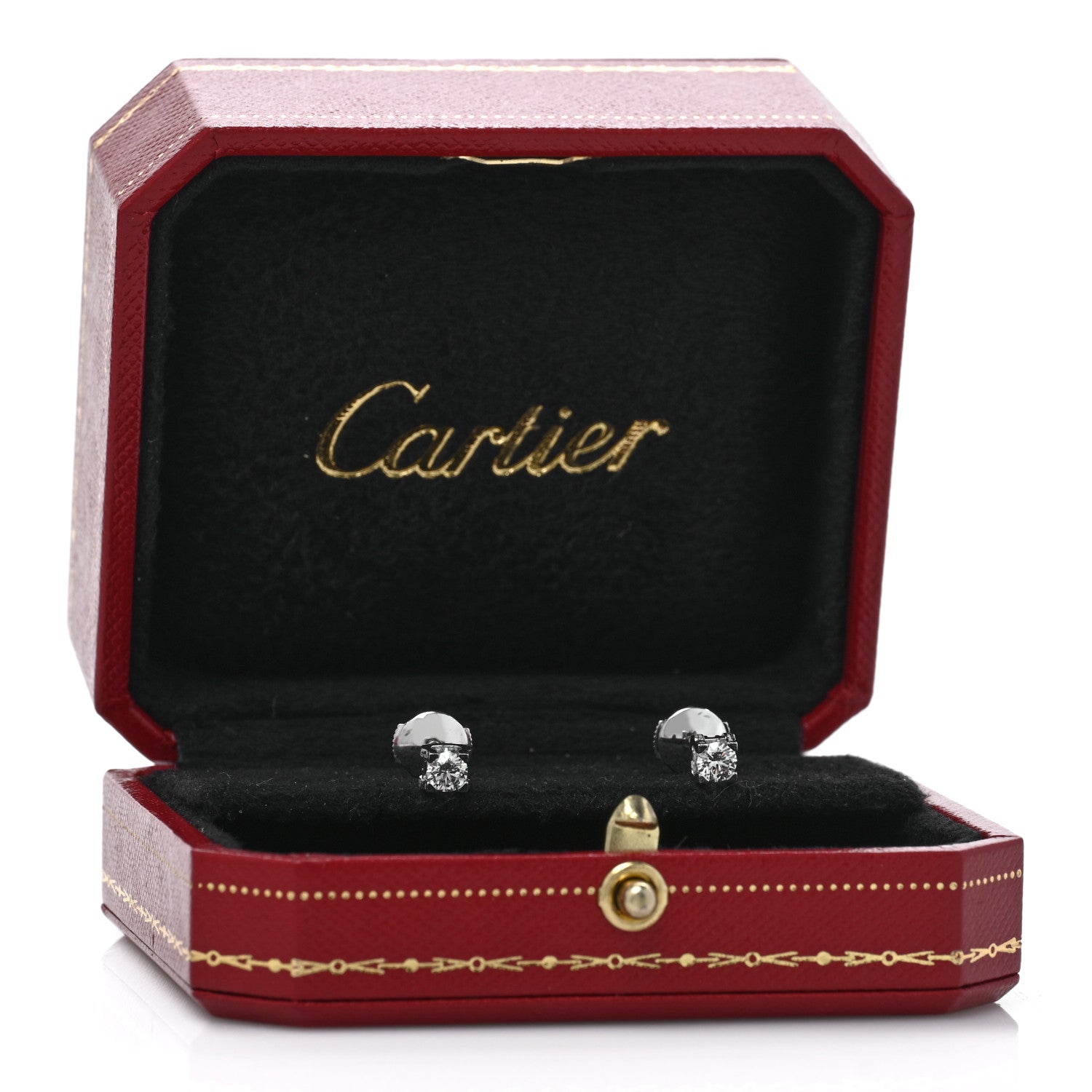 Cartier 18K White Gold Diamond .46ctw C De Cartier Earrings 5 of 5