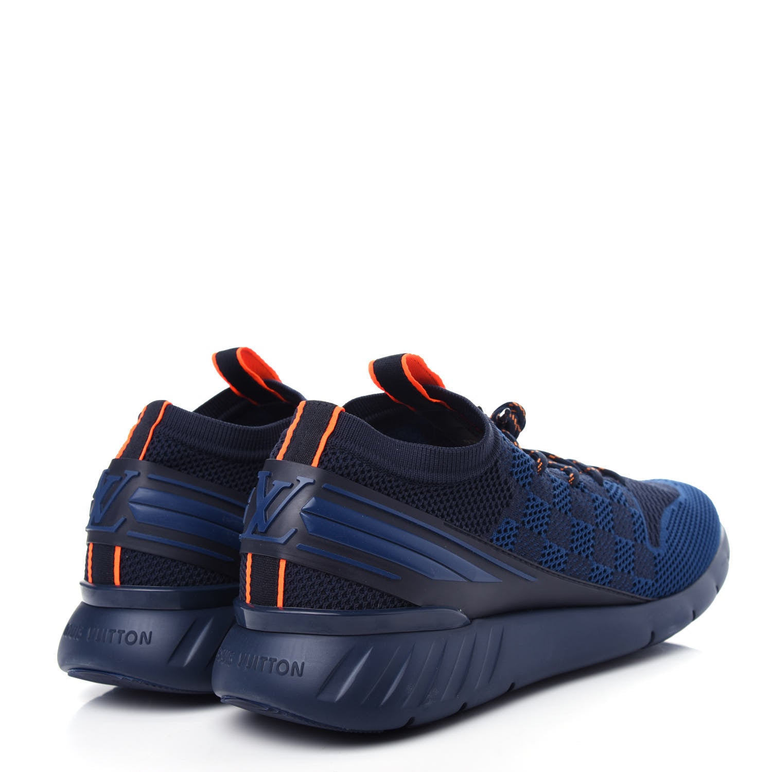 Louis Vuitton Knit Damier Mens Fastlane Sneakers 9.5 Cobalt 4 of 9