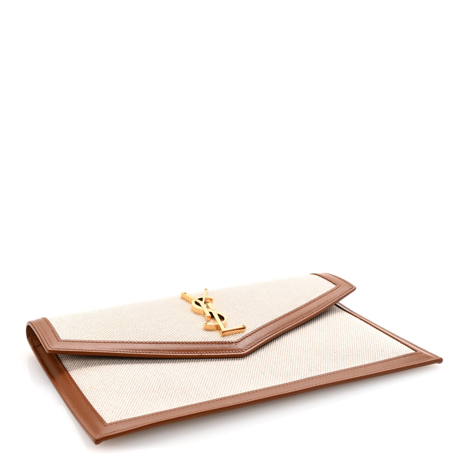 Saint Laurent Canvas Uptown Pouch Natural Beige Brick 4 of 6