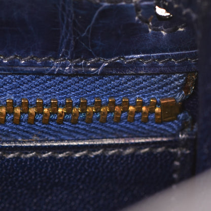 Hermes Shiny Niloticus Crocodile Kelly Sellier 32 Bleu Saphir 27 of 32