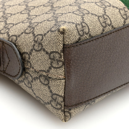 Gucci GG Supreme Monogram Textured Dollar Calfskin Web Small Ophidia Dome Shoulder Bag Beige Ebony New Acero 10 of 11