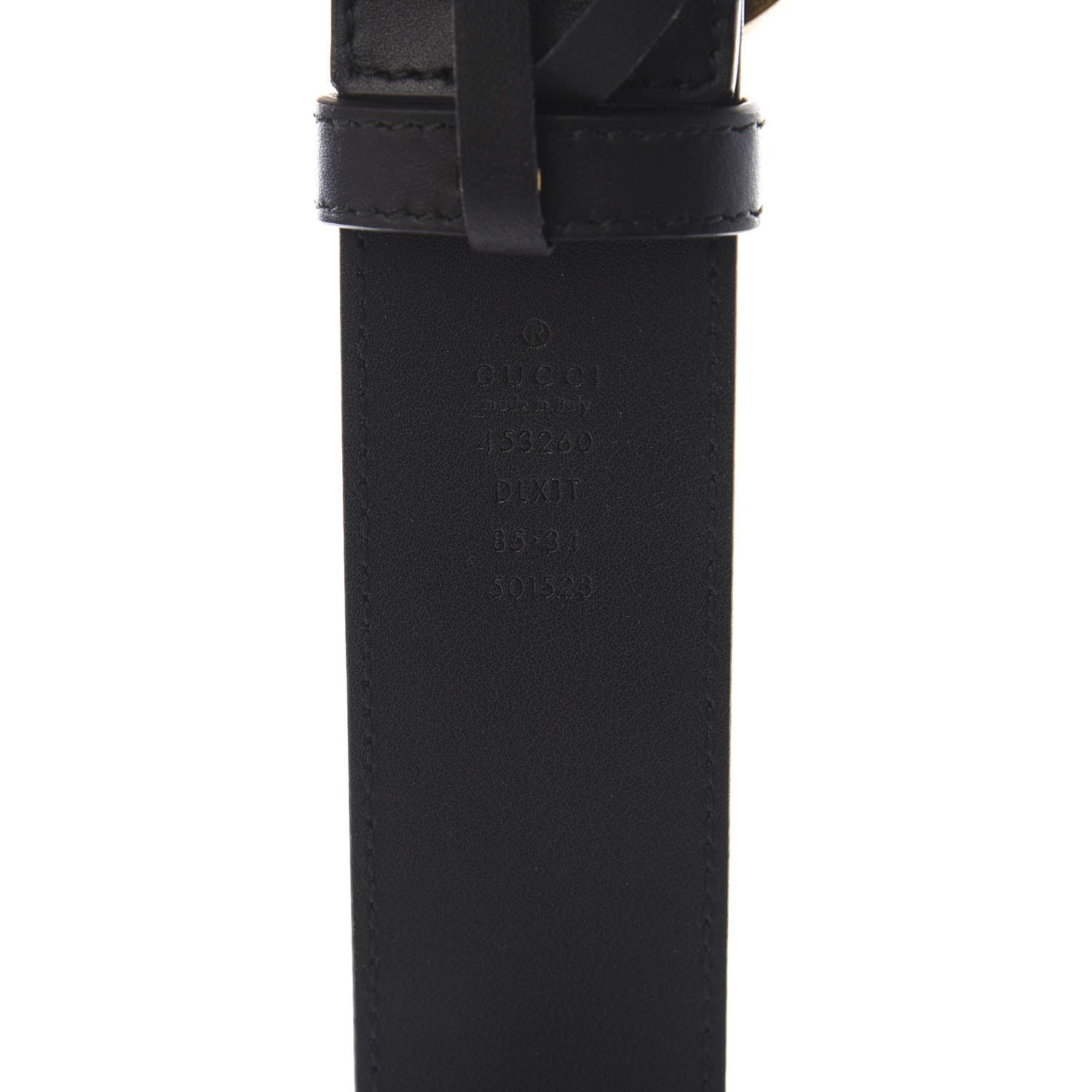 Gucci Moon Calfskin Pearl Double G 40mm Belt 85 34 Black Cream 5 of 5