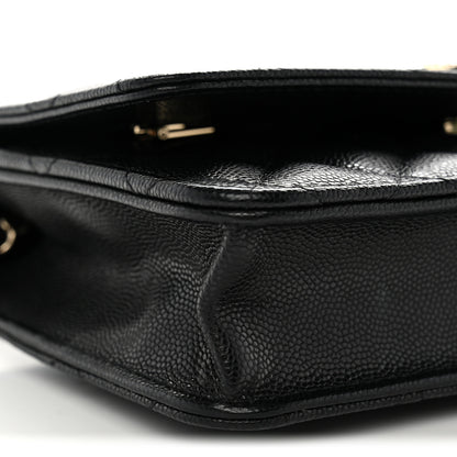 Chanel Caviar Quilted Crystal CC Wallet On Chain WOC Black 10 of 11