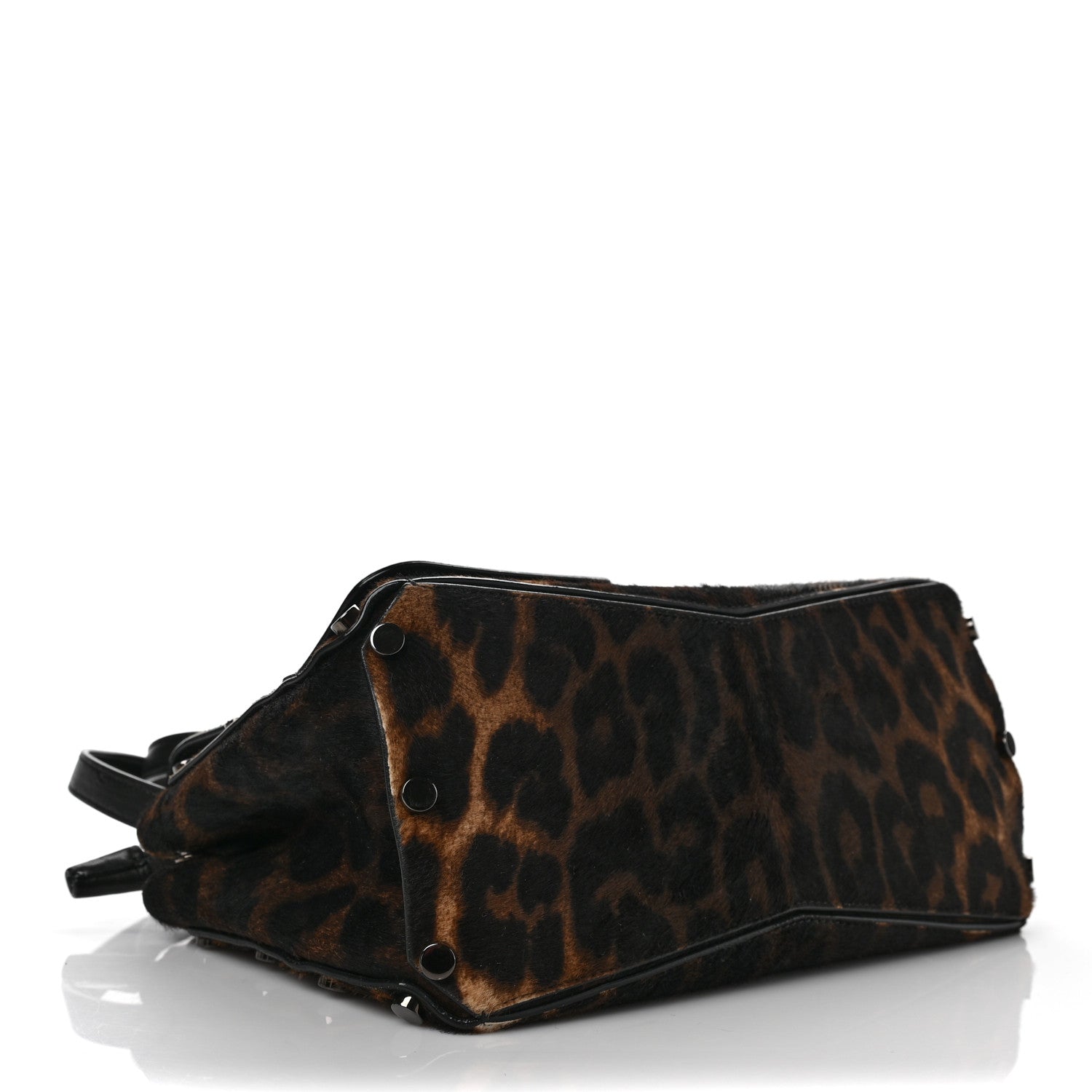 Jimmy Choo Pony Hair Leopard Medium Lockett Shoulder Bag Black 3 of 8