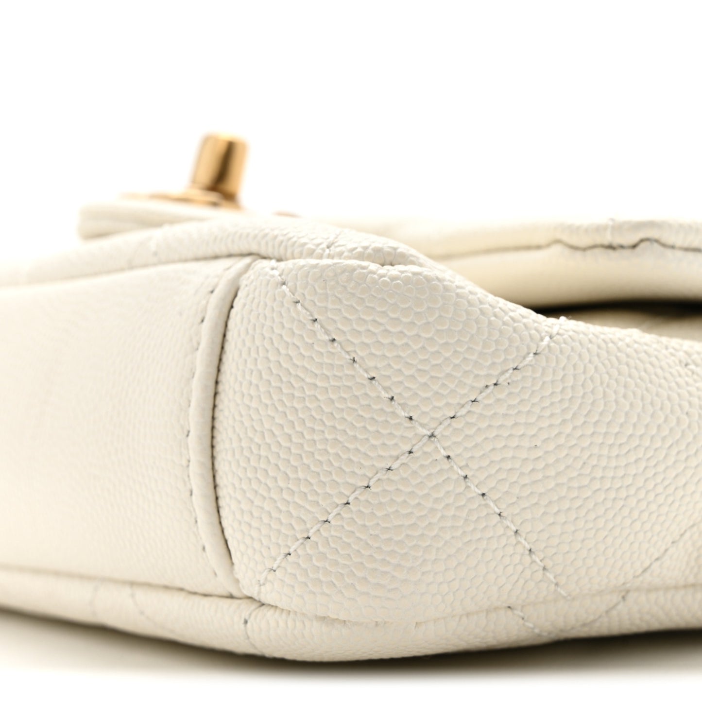 Caviar Quilted Mini Flap White
