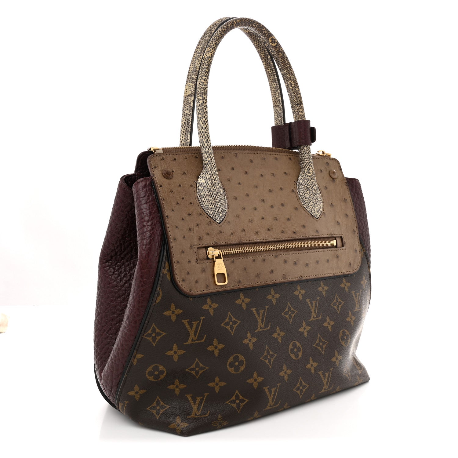 Louis Vuitton Ostrich Lizard Majestueux Tote MM Bordeaux 3 of 13