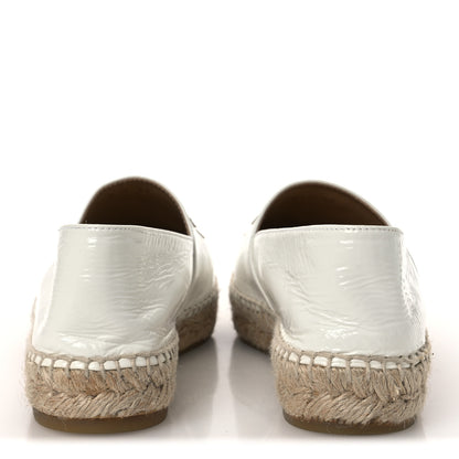 Chanel Distressed Patent CC Espadrilles 38 White Silver 6 of 11